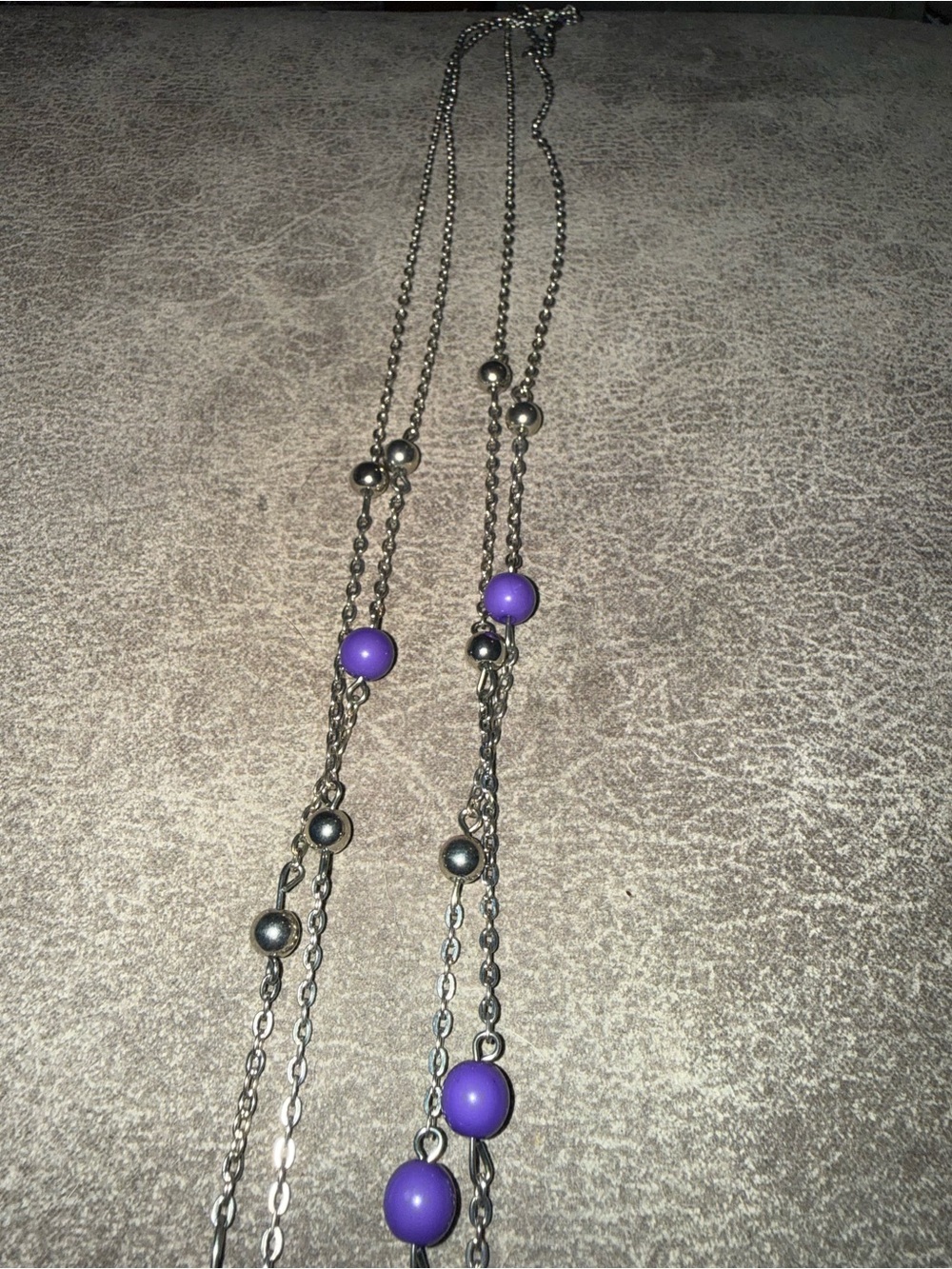 Delicate Multi-Strand Purple Bead Necklace - Women Jewelry - Picture 3 of 3